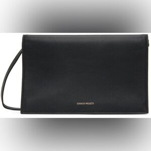 Common Projects Black Medium Leather Messenger Bag Crossbody